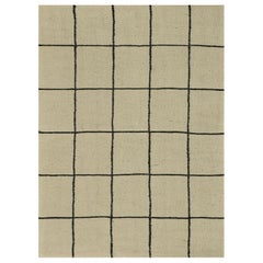 Contemporary Handwoven Hemp Windowpane Flatweave Rug