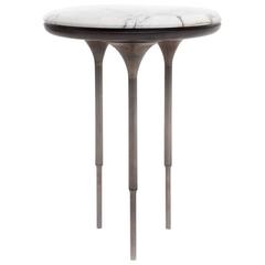 NYX Customizable Cocktail Table with Stone, Walnut and Brass