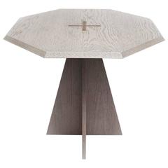 QUINDE Side Table White Oak Brass Customizable 10