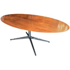 Florence Knoll Large Walnut Elliptical Dining/Conference Table