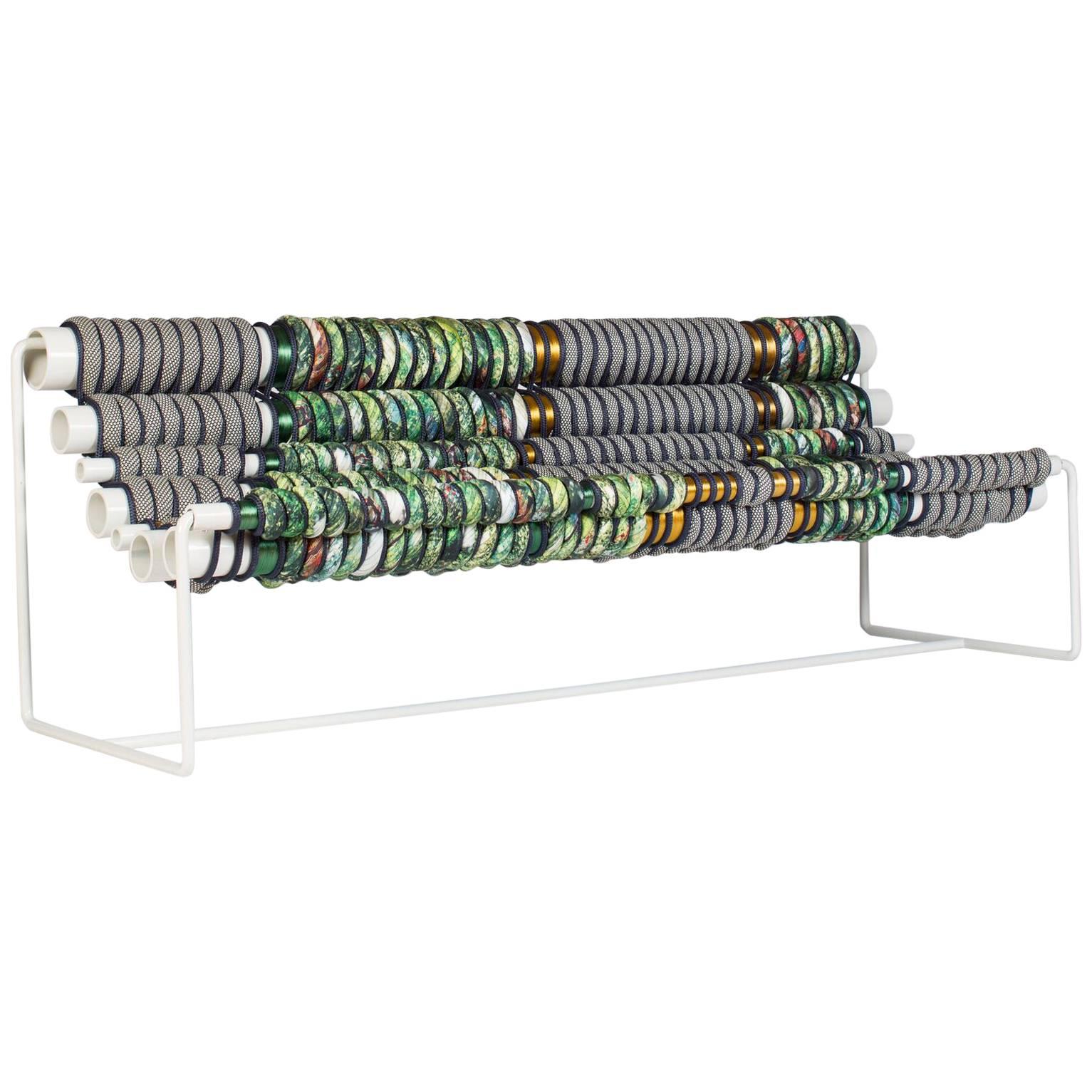 Betil Dagdelen Alloy Bench with Aluminum Pipes, Steel, Rope and Fabric, 2016