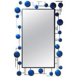 Christophe Come Blue Enamel Mirror in Copper and Blue Enamel, 2016