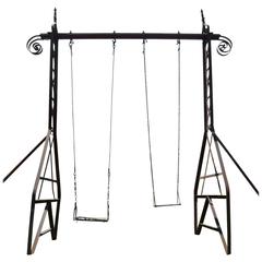 Rare Early 20th Century Wrought Iron Swing of Gustave Eiffel's School