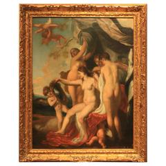 The Toilet of Venus, Antique Oil on Canvas after Johann Liss in gilt wood frame 5