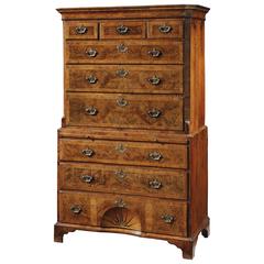 George I Burr Walnut Tallboy