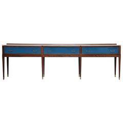 Long Italian Art Deco Drawer Console, Italy, 1940