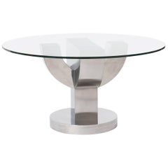 Mid-Century Italian Cactus Shaped Dining Table Stainless Steel Veneer 1970s