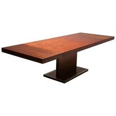 Vintage Milo Baughman style walnut mid-century dining table by Founders