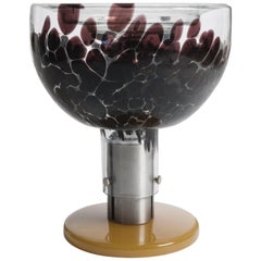 Extraordinaire lampe de bureau italienne en verre de Murano translucide violette des années 1960