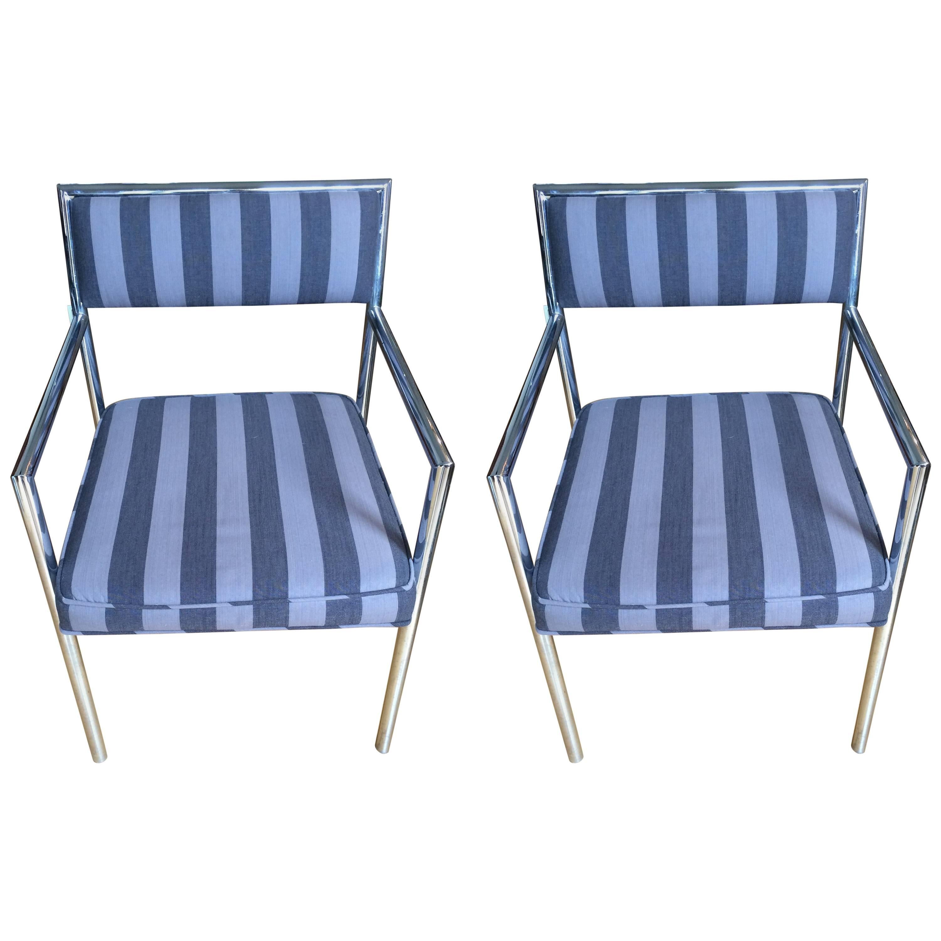 Cool Pair of Chrome DIA Armchairs For Sale
