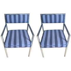 Cool Pair of Chrome Milo Baughman Armchairs 10