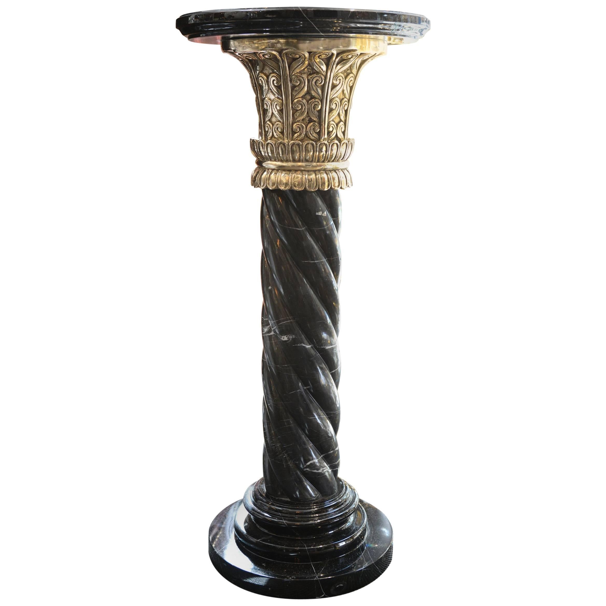 Alpha Column in Black Marble and Solid Bronze