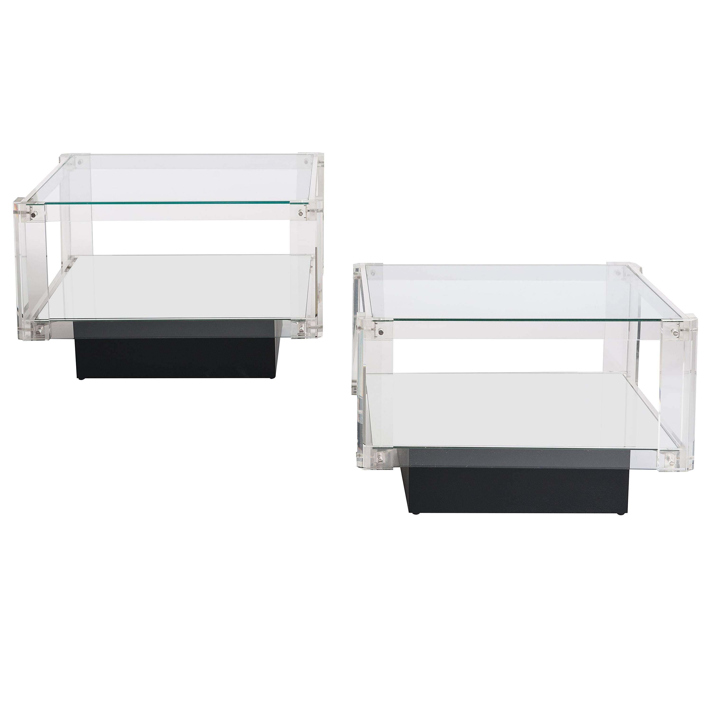 Pair of Scandinavian Acrylic Glass Side Tables from the 1960s For Sale