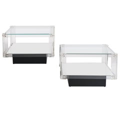 Pair of Scandinavian Acrylic Glass Side Tables from the 1960s