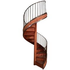 Early 20th Century Pine Spiral Staircase 1