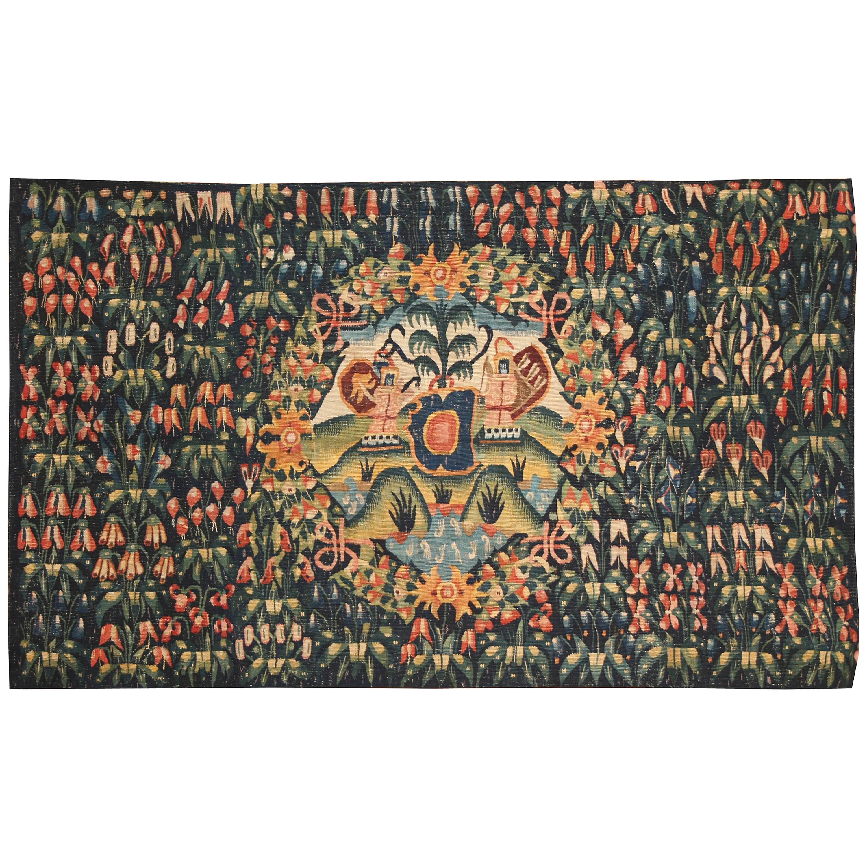 16th Century Millefleurs Flemish Tapestry For Sale