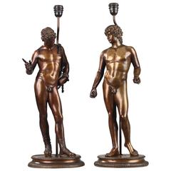 Zwei Bronzeskulpturen "Jason" und "Apollo" von der Gießerei Chiurazzi in Neapel