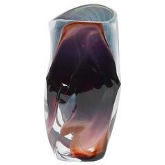 Monumental Signed Dino Rosin Chalcedony Murano Glass Vase