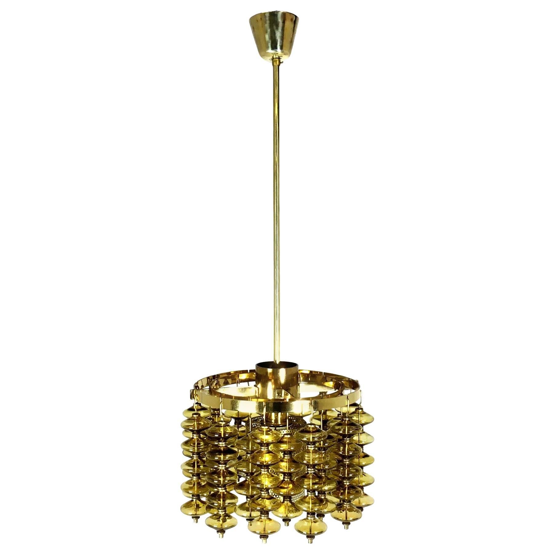 Hans-Agne Jakobsson Ceiling Lamp in Brass and Glass T581/H Estrella For Sale