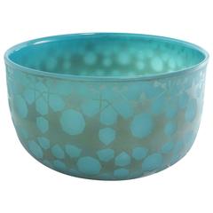 Ocean Green Blown Glass Bowl by Sabine Lintzen