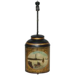 Tole Tea Canister Lamp