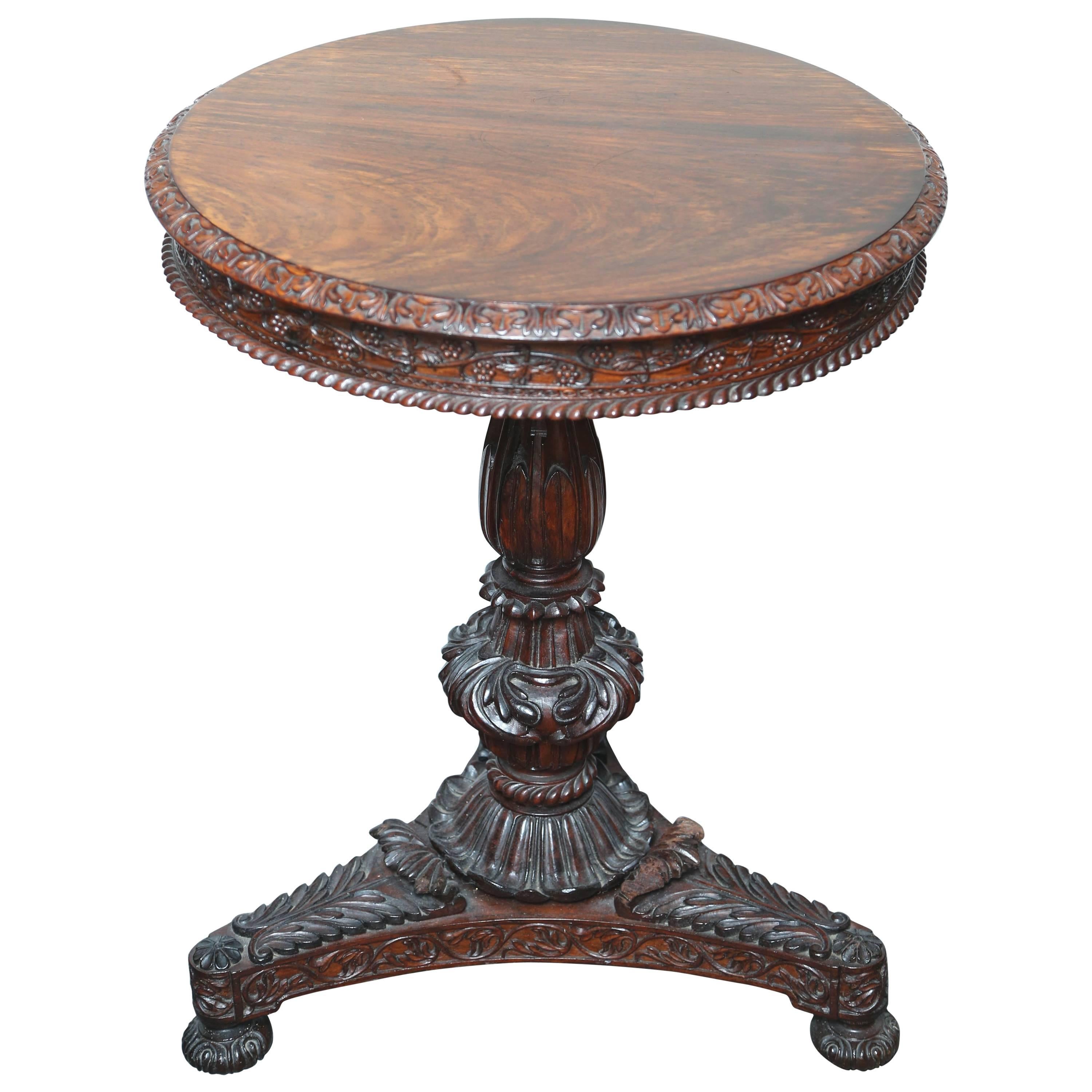 Superb British Colonial Ceylonese Tilt-Top Table