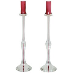 Superb Pair of Signed Murano Candlesticks
