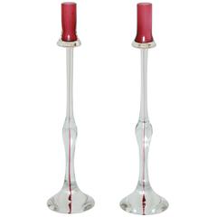 Superb Pair of Signed Murano Candlesticks 1
