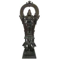 Large Bronze Figure of Vishnu on Garuda