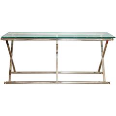 Modern Chrome and Glass Table 12