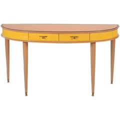Unusual 1950s Italian Demilune Sideboard or Vanity-Table
