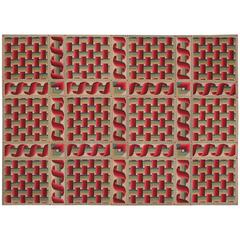 Antique Avant-Garde 19th Century French Needlepoint Carpet