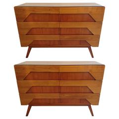 Pair of Italian Fruitwood Cabinets