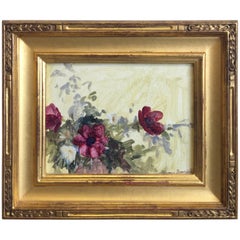 Floral Oil on Canvas Painting in 22-Karat Gilded Frame, Lynn Brookfield