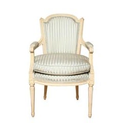 Louis XVI Style Cream Painted Fauteuil 10