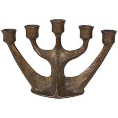 Five-Arm Gilt Metal Candelabra, German, 1930s