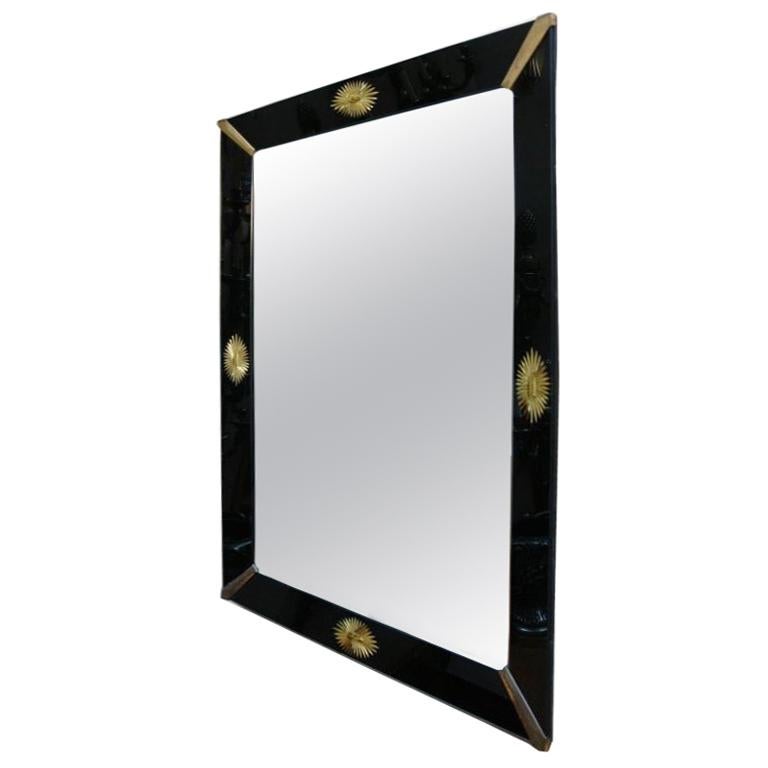 Black Glass Mirrors For Sale at 1stdibs
