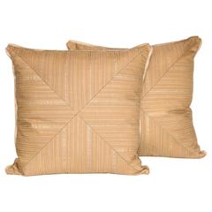 Pair of Mitered Fortuny Cushions in the Malmaison Pattern 9