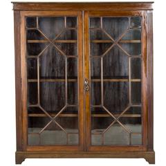 Antique Scottish Mahogany Two-Door Cabinet, Bookcase, Display, China Cabinet