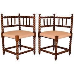 Antique Pair of 19th Century Corner Chairs