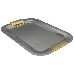 Vintage 1970s Gucci Style Silver and Gold-Plated Tray