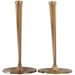 Pair of Gusums Bruk Brass Candlesticks
