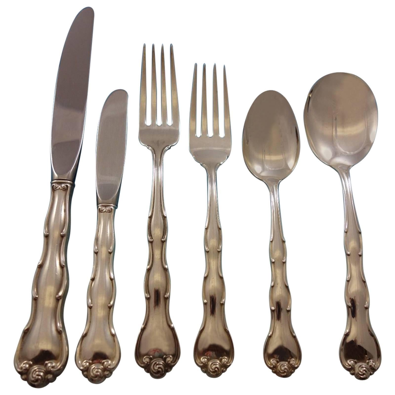 Rondo by Gorham Sterling Silver Flatware Set for 12 Service Luncheon, 81 Pieces For Sale