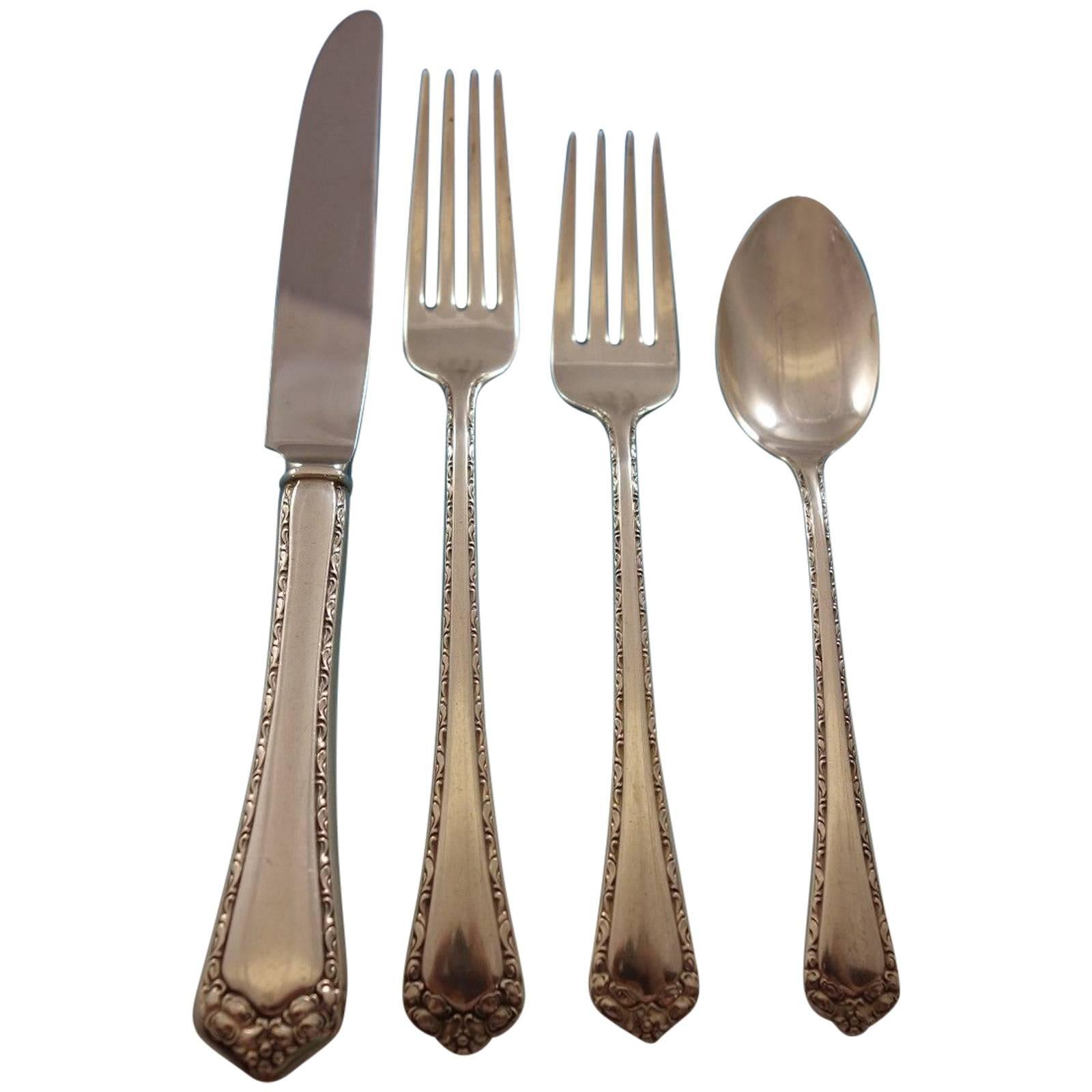 Rosemary by Easterling Sterling Silver Flatware Set for 8 Service 37 Pieces For Sale