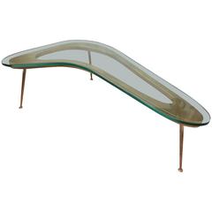 Gorgeous Italian Boomerang Style Glass Top Cocktail Table