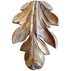 Antique Giltwood Acanthus Leaf Fragment Antique Giltwood Acanthus Leaf Fragment