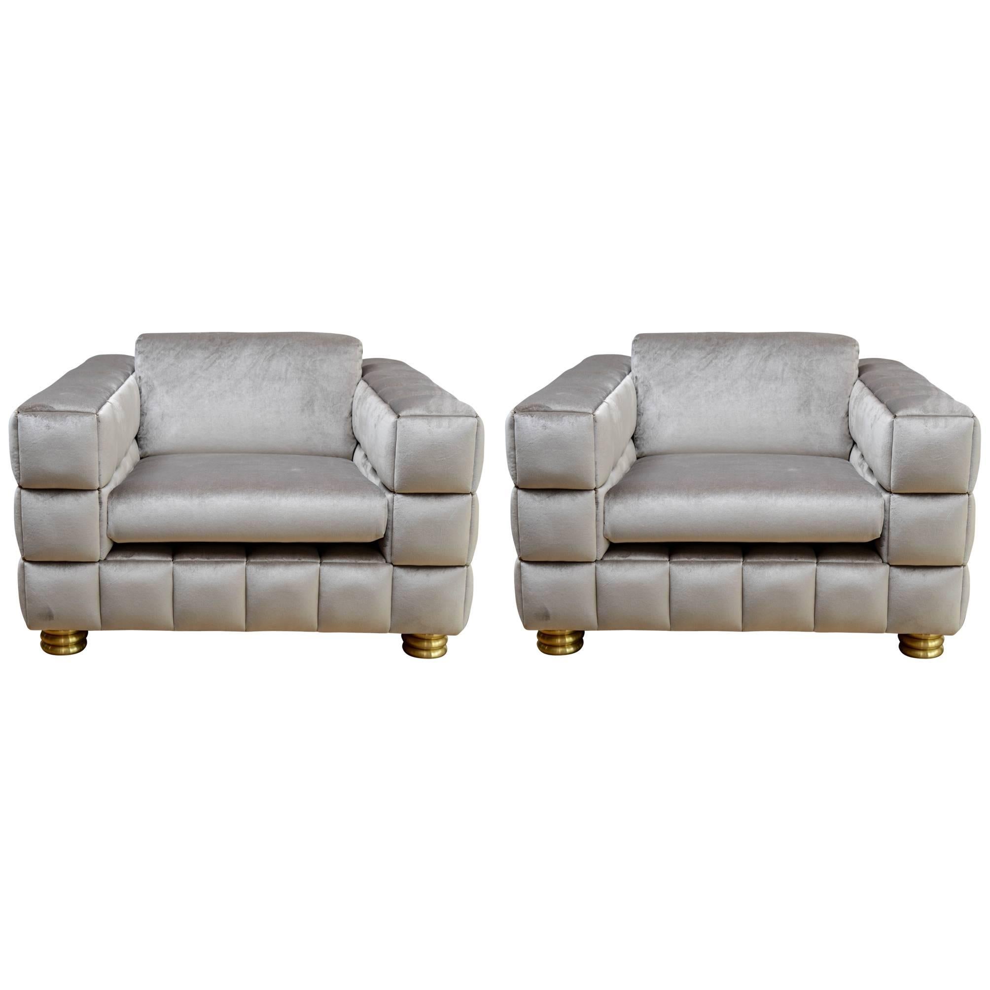 Pair of Padded Armchairs