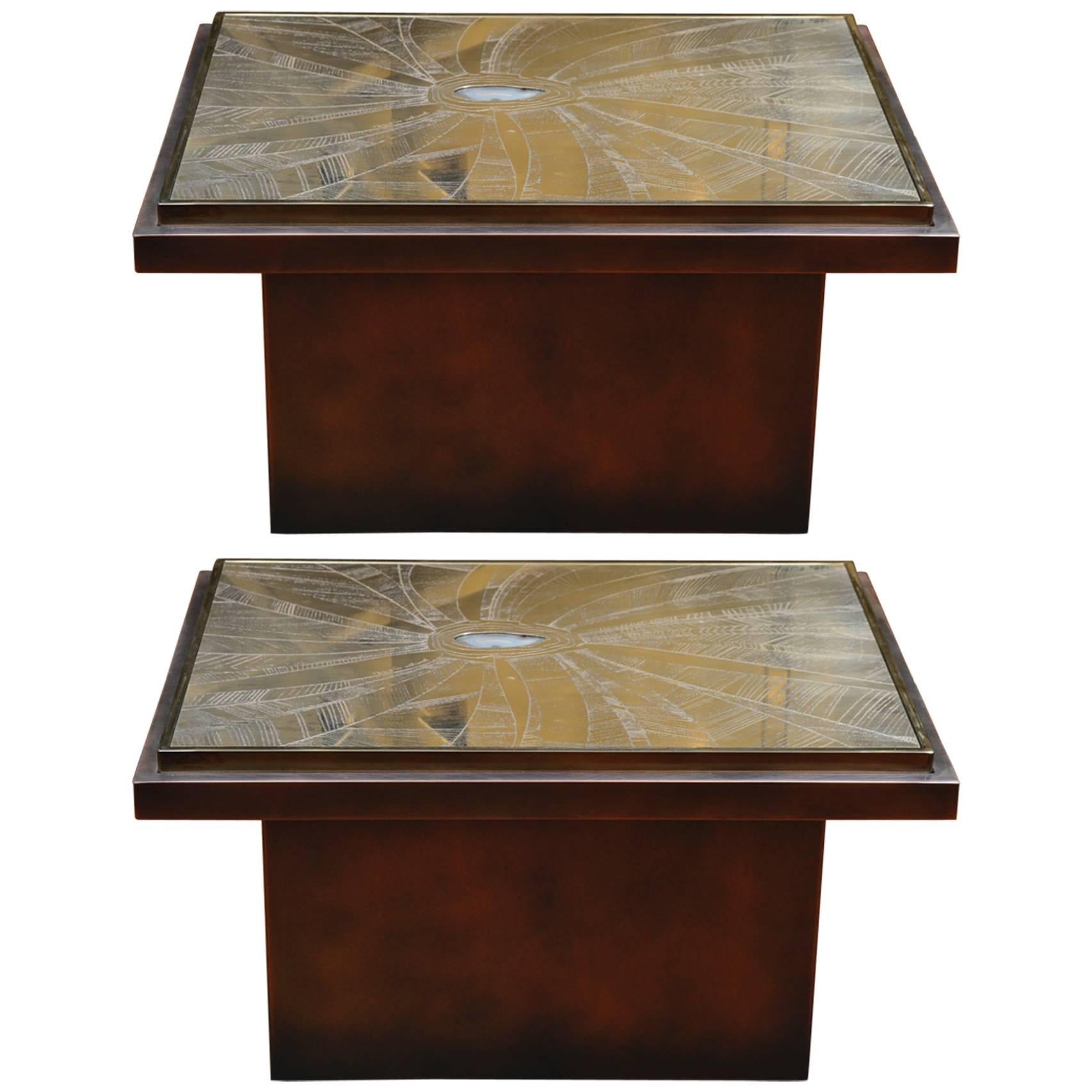 Pair of Low Tables by Georges Matthias at cost price.
