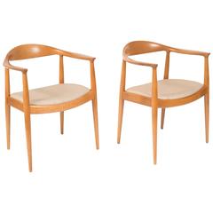 Pair of Hans J. Wegner "the Chair" for Johannes Hansen, Denmark 1
