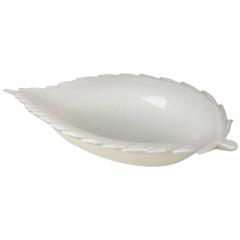 Opaque Glass Leaf Bowl by Barovier 9